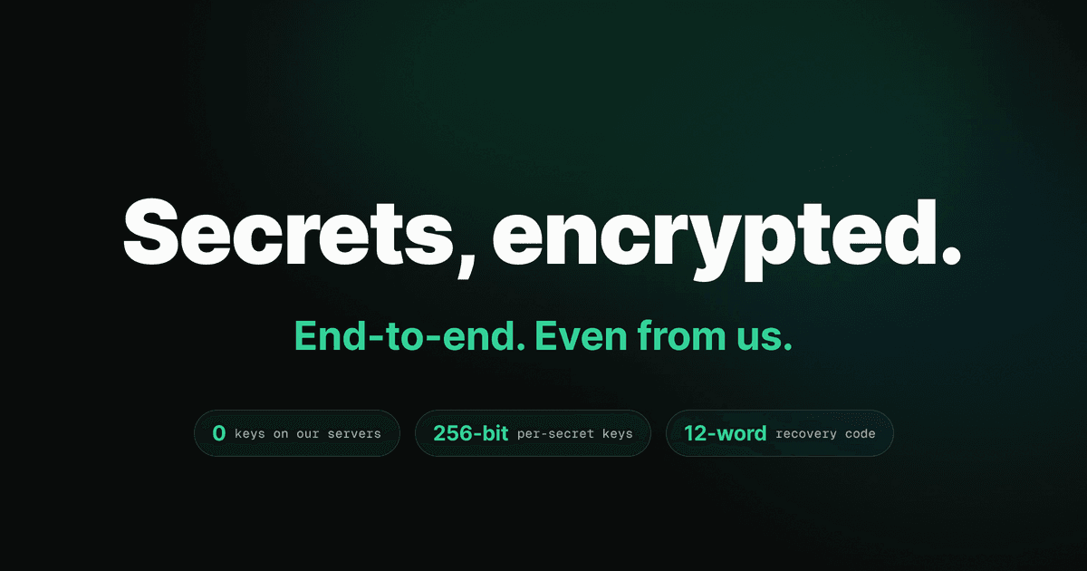 A device holding encryption keys and plaintext on one side, our server holding only opaque ciphertext on the other, with the zero-knowledge boundary between them