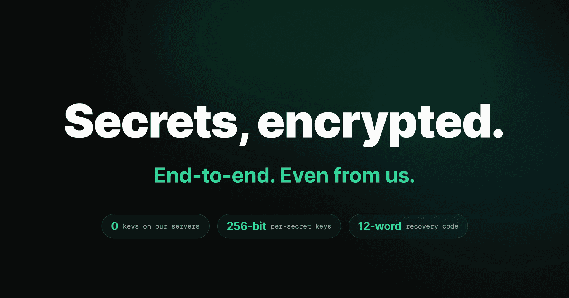 A device holding encryption keys and plaintext on one side, our server holding only opaque ciphertext on the other, with the zero-knowledge boundary between them